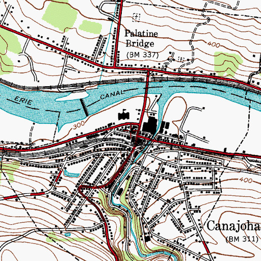 Topographic Map of Canajoharie Post Office, NY
