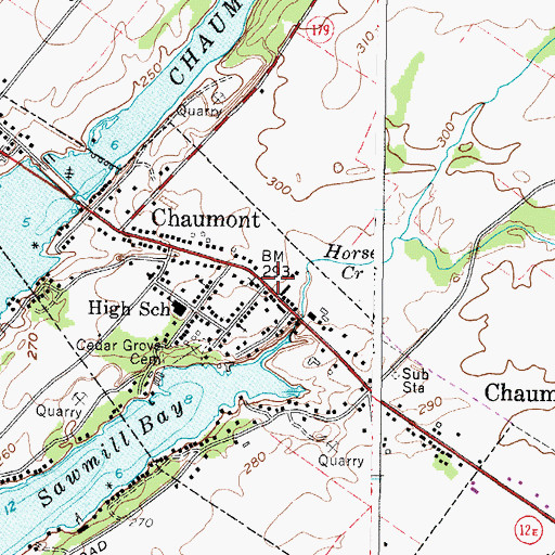 Topographic Map of Chaumont Post Office, NY