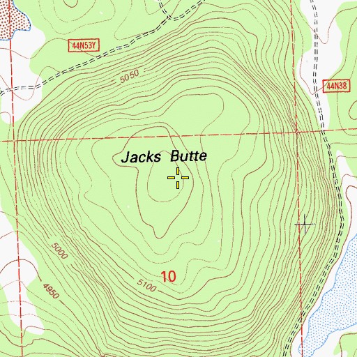 Topographic Map of Jacks Butte, CA