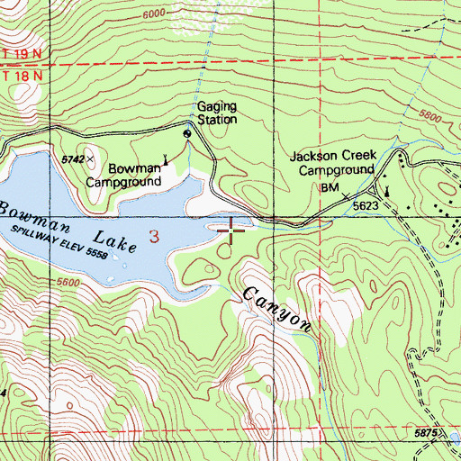 Topographic Map of Jackson Creek, CA