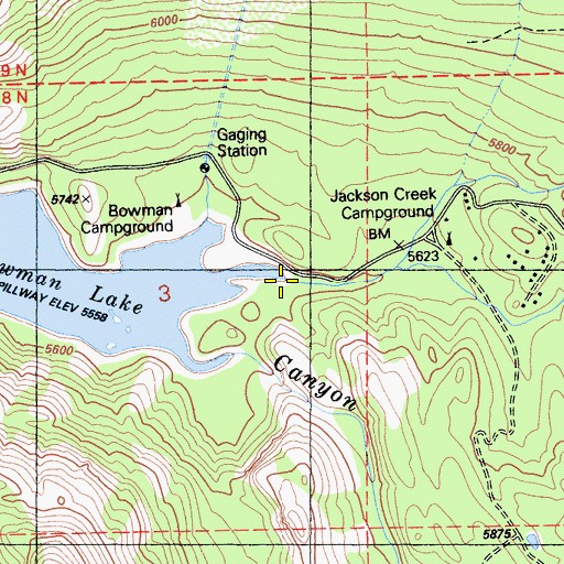 Topographic Map of Jackson Creek, CA