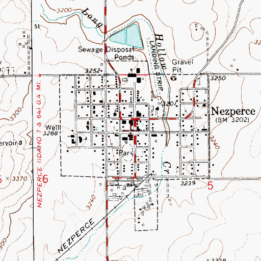 Topographic Map of Nez Perce City Fire Department, ID