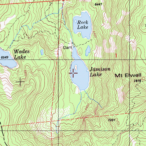 Topographic Map of Jamison Lake, CA