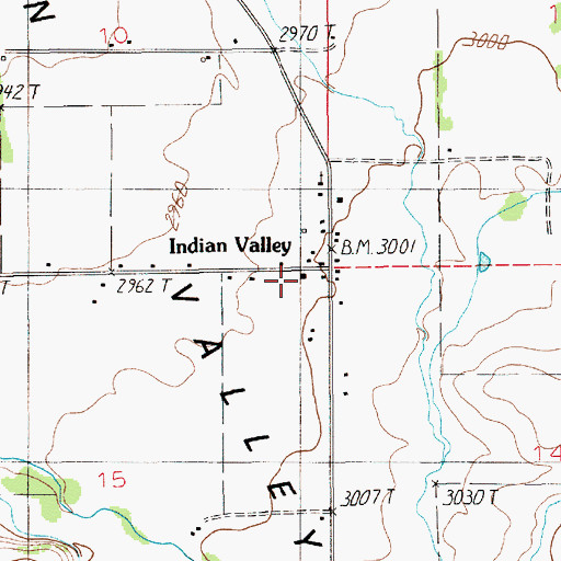 Topographic Map of Indian Valley Rural Fire Department, ID