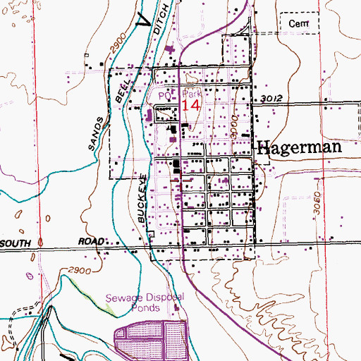 Topographic Map of Hagerman Fire Protection District, ID