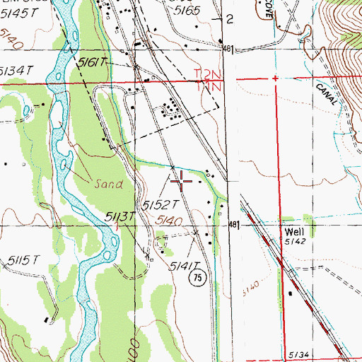 Topographic Map of Wood River Fire Protection District Station 3, ID