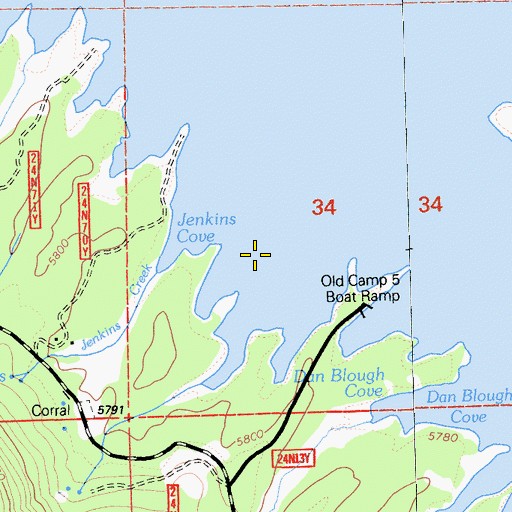 Topographic Map of Jenkins Cove, CA