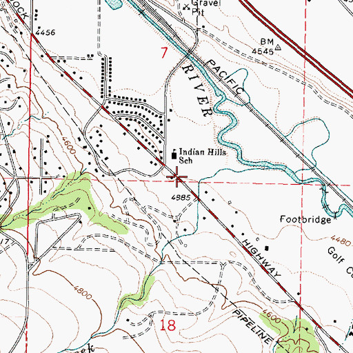 Topographic Map of Pocatello Fire Department Station 5, ID