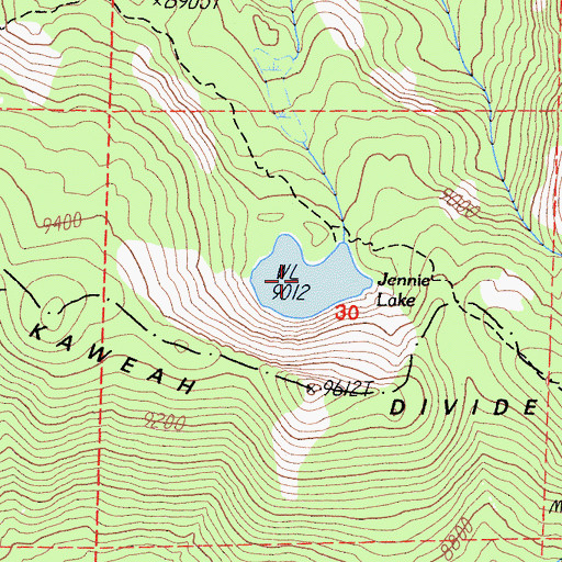 Topographic Map of Jennie Lake, CA