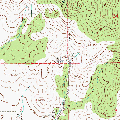 Topographic Map of Carrot Ridge Volunteer Fire District, ID