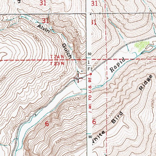 Topographic Map of Salmon River Rural Fire District Station 3, ID