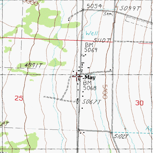 Topographic Map of Pahsimeroi Volunteer Fire Department, ID