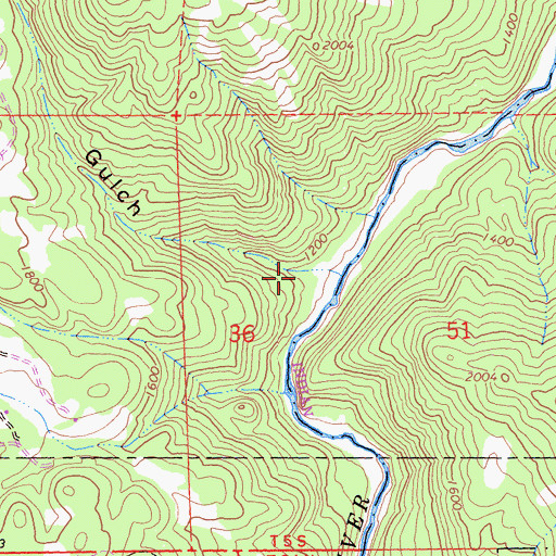 Topographic Map of Jerry Gulch, CA
