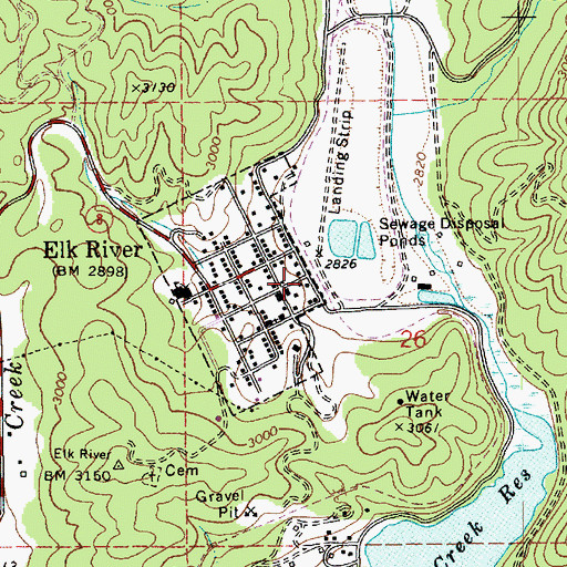Topographic Map of Elk River Fire Department, ID