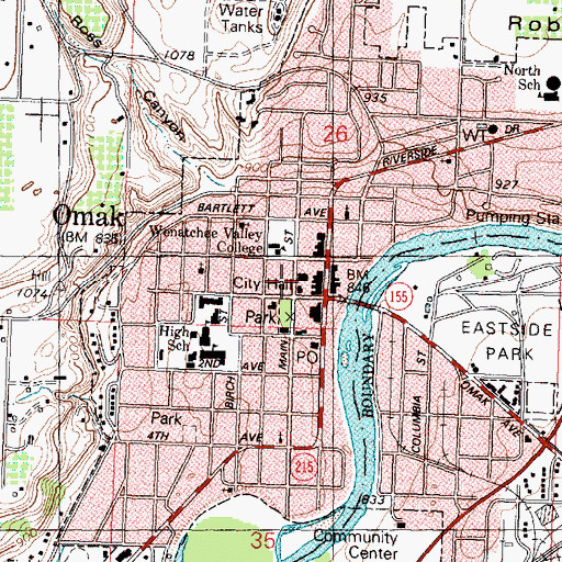 Topographic Map of Omak Fire Chief, WA