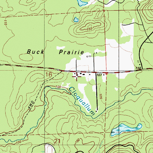 Topographic Map of Mason County Fire Protection District 13, WA