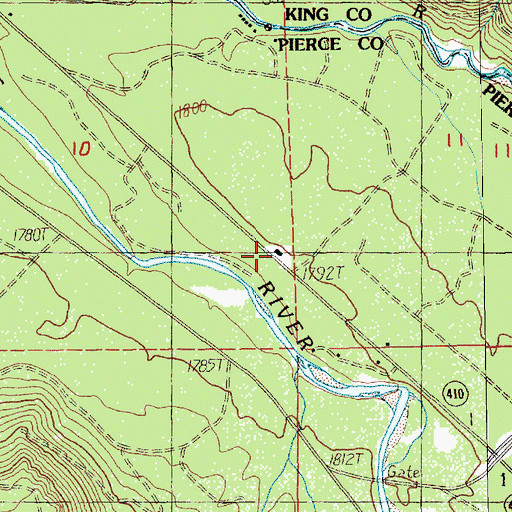 Topographic Map of Pierce County Fire District 26 Greenwater Station, WA