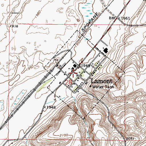 Topographic Map of Whitman County Fire District 5, WA