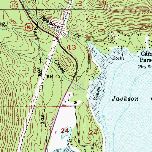 Topographic Map of Jefferson County Fire District 4 Brinnon Fire Department Station 4 - 3 Maury Anderson, WA