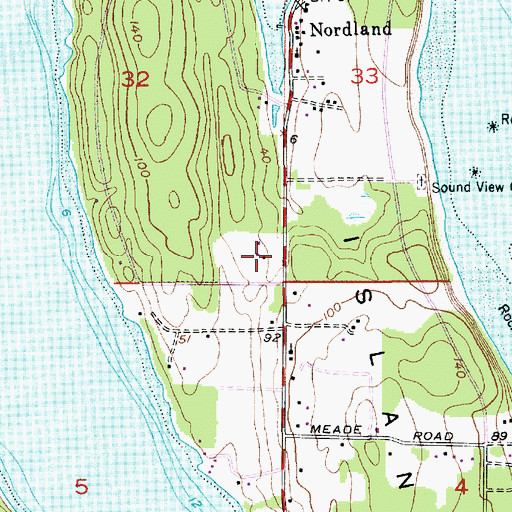 Topographic Map of Jefferson County Fire Protection District 1 East Jefferson Fire - Rescue Station 1 - 2 Marrowstone, WA