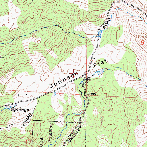 Topographic Map of Johnson Flat, CA