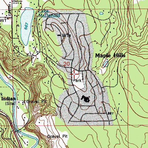 Topographic Map of Eastside Fire and Rescue Battalion 3 Station 79 Maple Hills, WA