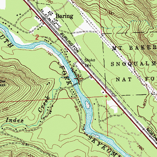 Topographic Map of King County Fire Protection District 50 Station 296, WA
