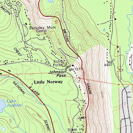 Topographic Map of Johnson Pass, CA