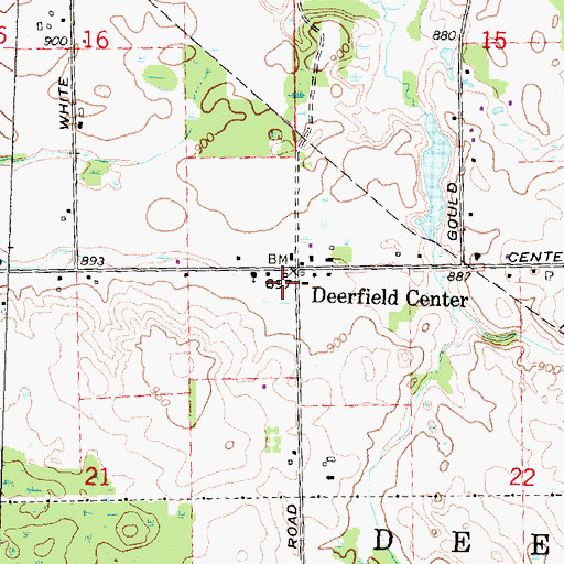 Topographic Map of Hartland Deerfield Fire Station 63, MI