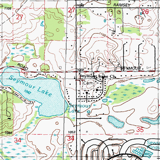 Topographic Map of Brandon Township Fire Department Station 2, MI