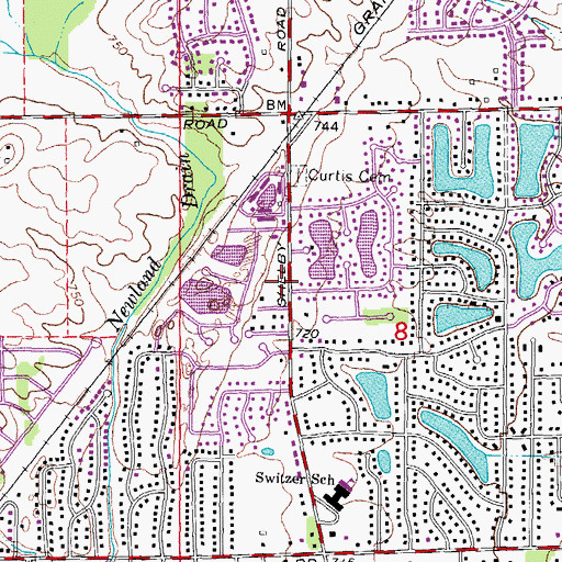 Topographic Map of Shelby Township Fire Department Station 3, MI