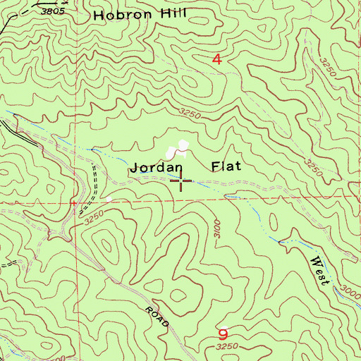 Topographic Map of Jordan Flat, CA