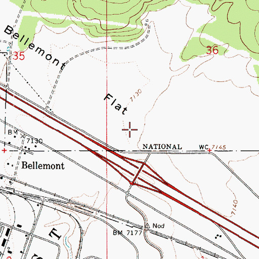 Topographic Map of Bellemont Flat, AZ