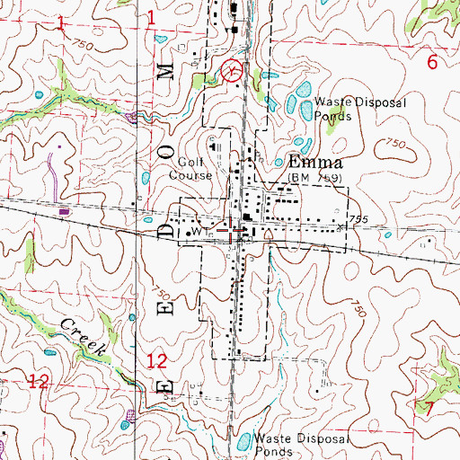 Topographic Map of Concordia Fire Protection District Station 2, MO