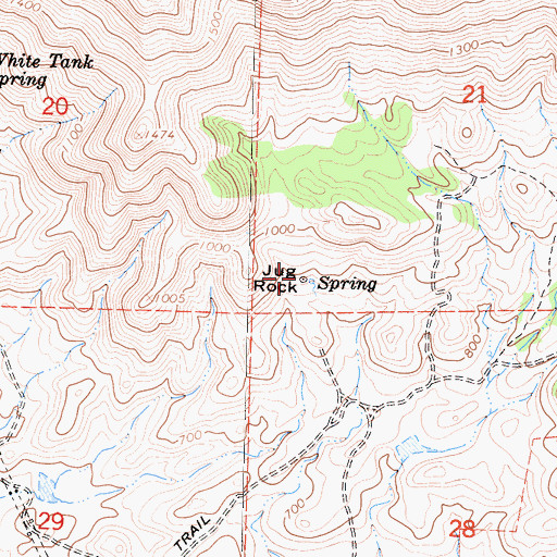 Topographic Map of Jug Rock, CA