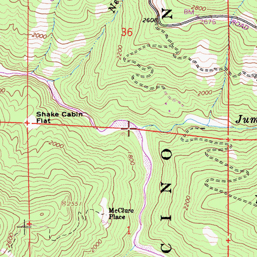 Topographic Map of Jumpoff Creek, CA