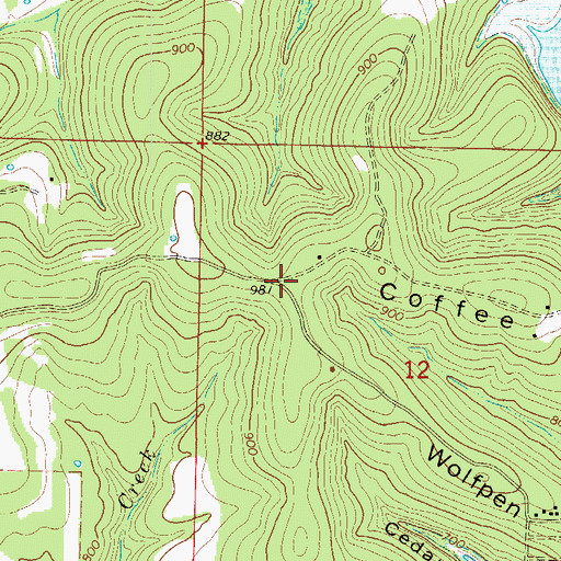 Topographic Map of Protem Fire Protection District Station 2, MO