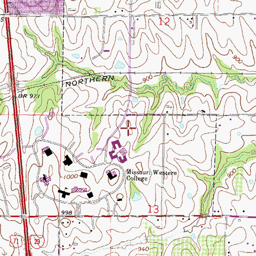 Topographic Map of Missouri Department of Conservation Forestry Northwest Regional Field Fire Office Saint Joseph, MO