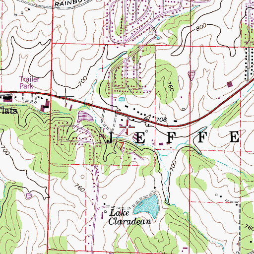 Topographic Map of Regional West Fire Protection District Station 3 Headquarters, MO