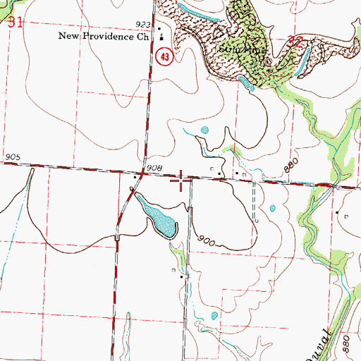 Topographic Map of Tri - Cities Fire Protection District Station 3, MO