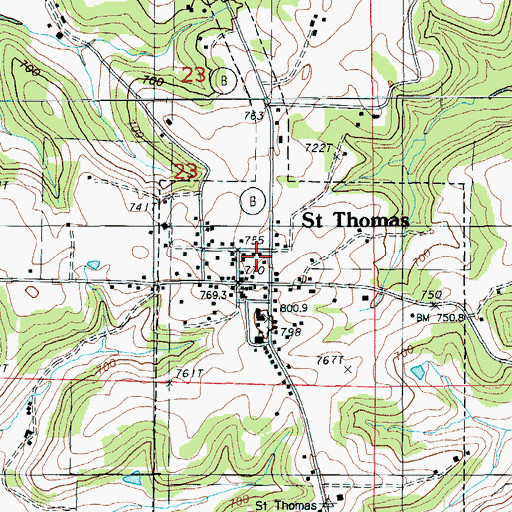 Topographic Map of Cole County Fire Protection District Station 3, MO