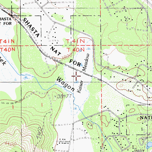 Topographic Map of Kaiser Meadow, CA