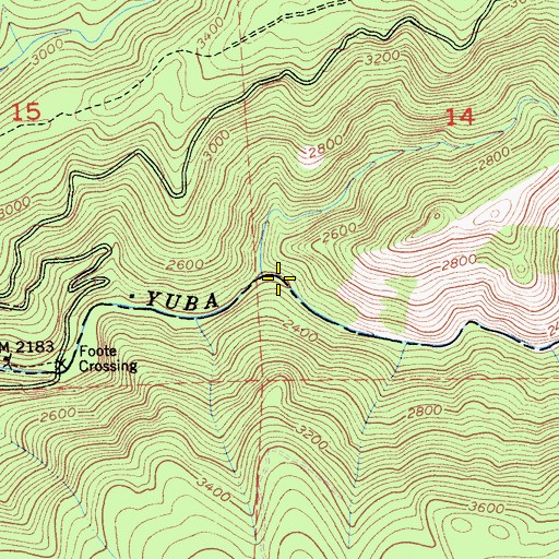 Topographic Map of Kanaka Creek, CA