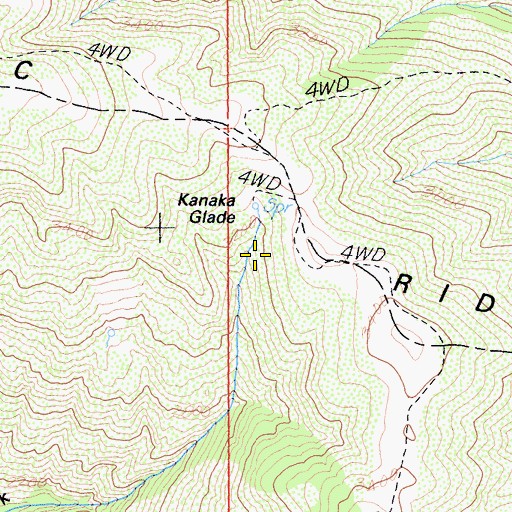 Topographic Map of Kanaka Glade, CA
