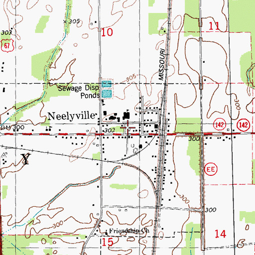 Topographic Map of Butler County Fire Protection District Neelyville Station, MO
