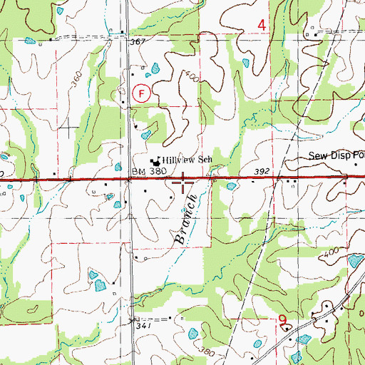 Topographic Map of Butler County Fire Protection District Hillview Station, MO