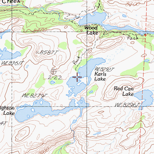 Topographic Map of Karls Lake, CA