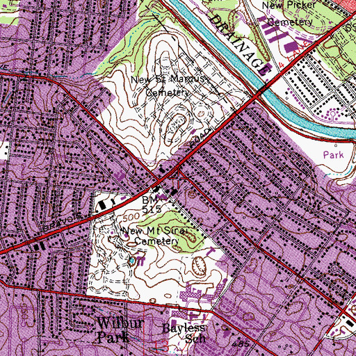 Topographic Map of Affton Fire Protection District Station 3, MO