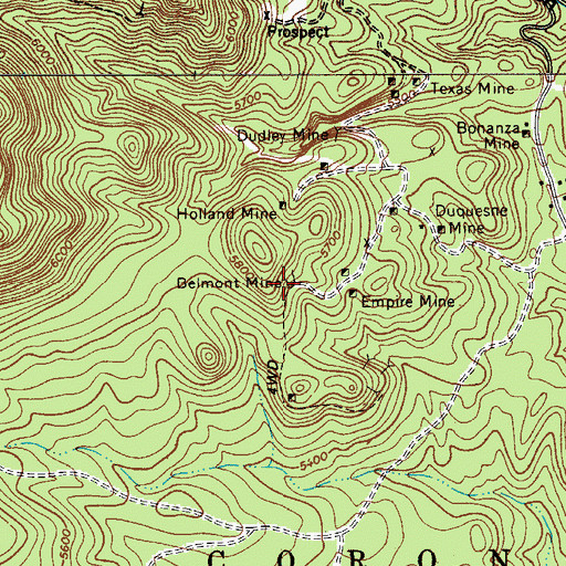 Topographic Map of Belmont Mine, AZ