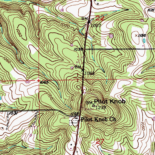 Topographic Map of Rolla Rural Fire Protection Association South, MO